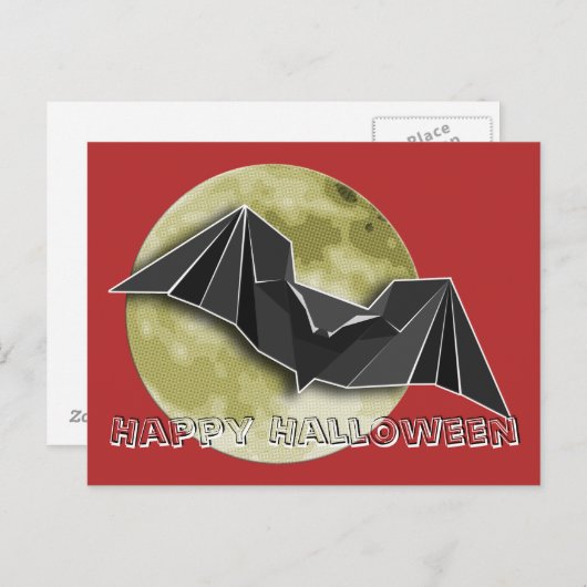 Papier van origami met volledig blauw/geel/bruin briefkaart (Voorkant / Achterkant)