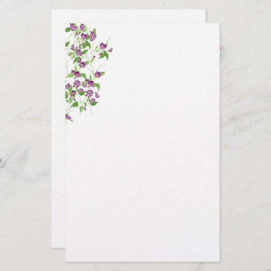 Papier van Paarse suikererwten (Voorkant / Achterkant)