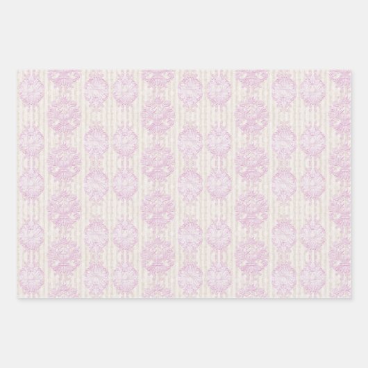 Papier van pasta Rococo Damask Stripe Wrapping Inpakpapier Vel (Voorkant)