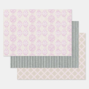 Papier van pasta Rococo Damask Stripe Wrapping Inpakpapier Vel