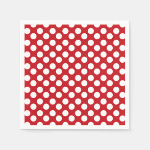 Papier van rode en witte poka Napkin Servetten