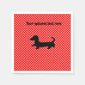 Papier van rood en wit dachshund servet (Voorkant)