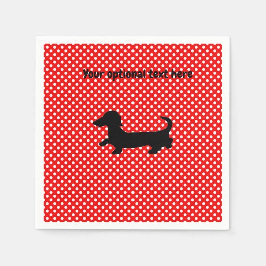 Papier van rood en wit dachshund servet (Voorkant)