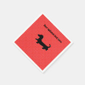 Papier van rood en wit dachshund servet (Hoek)