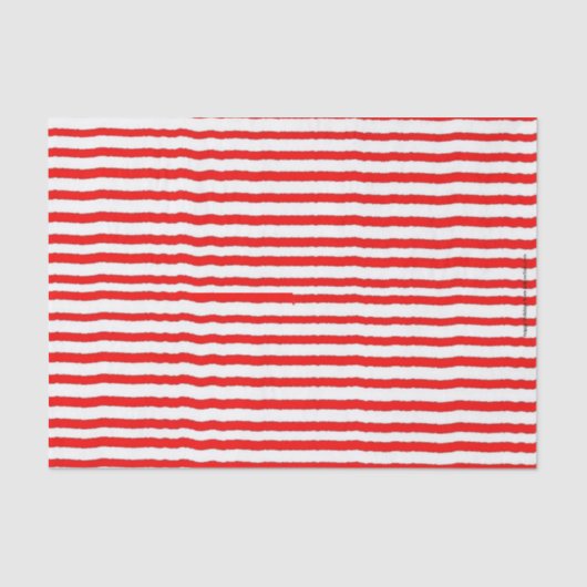 Papier van rood en wit gestreept weefsel (Voorkant)