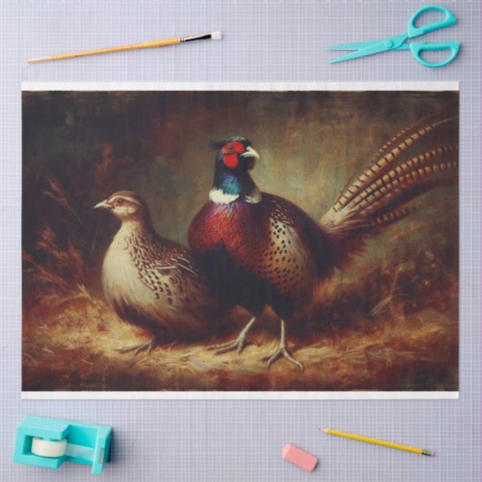 Papier van weefsel afkomstig van fazantenvogels (Craft)