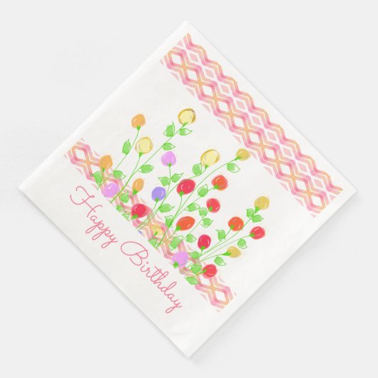  papier verjaardagsdiner servet (Hoek)