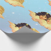 PAPIER VERPAKKEN  ENGELSTERREN IN BLAUW (Hoek)