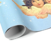 PAPIER VERPAKKEN  ENGELSTERREN IN BLAUW (Rol Hoek)