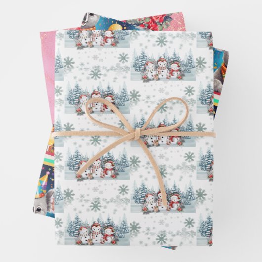 Papier verpakken in een set van drie vellen (In situ)