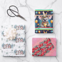 Papier verpakken in een set van drie vellen