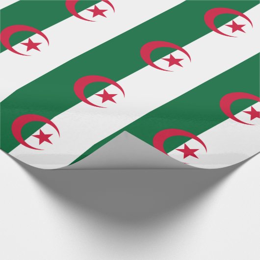 Papier verpakken met de vlag van Algerije (Hoek)