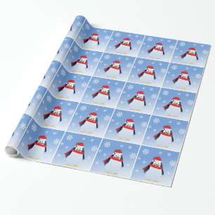 Papier verpakken Penguin Kerstman