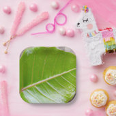 Papier Vierkante Kom met Blad Ontwerp Papieren Bordje (Feest)