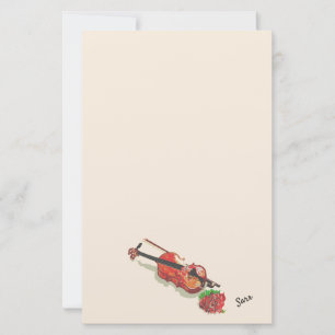 Papier: Violin en Roos Briefpapier
