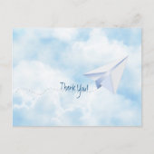Papier Vliegtuig Baby shower Dank u Briefkaart (Voorkant)