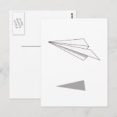 Papier vliegtuig briefkaart (Voorkant / Achterkant)
