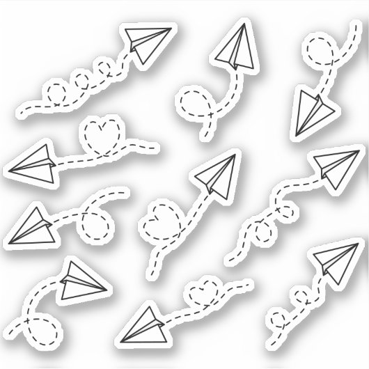 Papier Vliegtuig Reis Herinnering Decorative Plann Sticker (Voorkant)