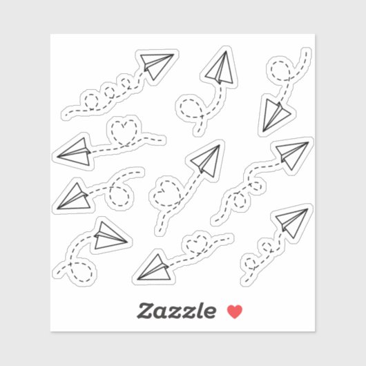 Papier Vliegtuig Reis Herinnering Decorative Plann Sticker (Vel)