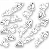 Papier Vliegtuig Reisherinnering Decorative Planne Sticker (Voorkant)