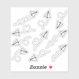 Papier Vliegtuig Reisherinnering Decorative Planne Sticker
