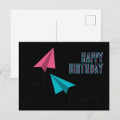Papier Vliegtuigen Gefeliciteerd Briefkaart (Voorkant / Achterkant)