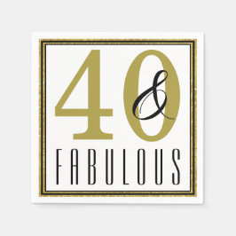 Papier voor 40 en Fabulous Birthday Servet