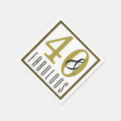 Papier voor 40 en Fabulous Birthday Servet (Hoek)