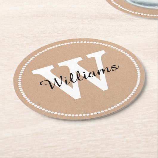 Papier voor ambachten, Onderzetters voor monogramp (Gebogen)