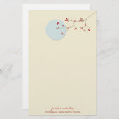 Papier voor Baby shower van de vogelfamilie (Voorkant / Achterkant)