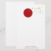 Papier voor Baby shower van de vogelfamilie (Voorkant / Achterkant)