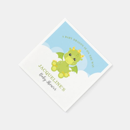 Papier voor Baby shower van drakengaren Servet (Hoek)