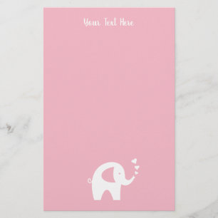 Papier voor baby shower van roze olifanten