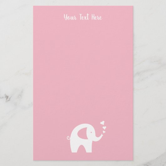 Papier voor baby shower van roze olifanten (Voorkant)