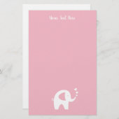 Papier voor baby shower van roze olifanten (Voorkant / Achterkant)