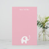 Papier voor baby shower van roze olifanten (Staand voorkant)