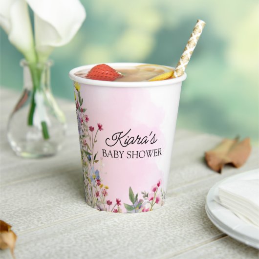Papier voor Baby shower van wilde bloemen Papieren Bekers (Insitu)