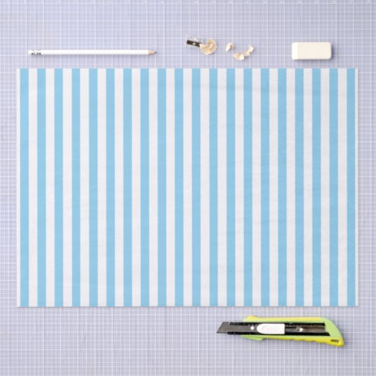 Papier voor babyblauw en witte strepen (Craft)