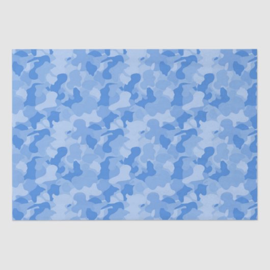 Papier voor baby's met blauw camo-patroon (Voorkant)