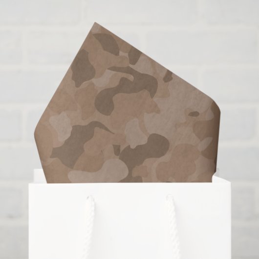 Papier voor baby's met bruin camouflage (Cadeauzakje)