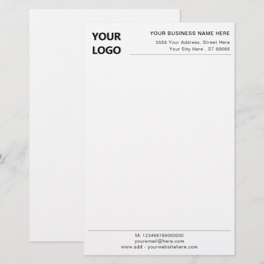 Papier voor bedrijfs-Kantoor met eigen Logo naam (Voorkant / Achterkant)