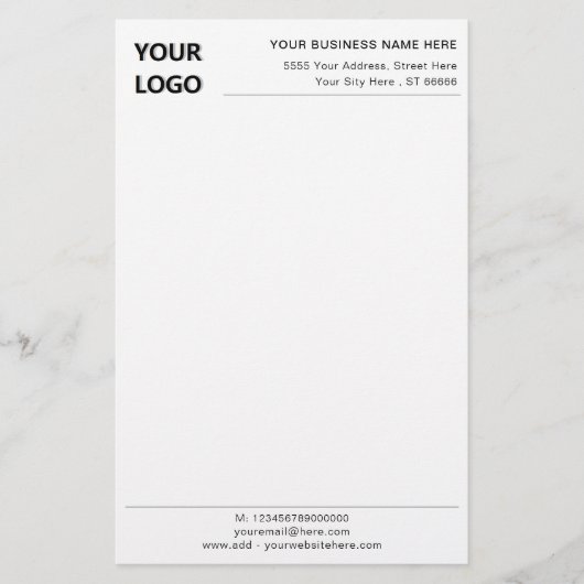 Papier voor bedrijfs-Kantoor met eigen Logo naam (Voorkant)