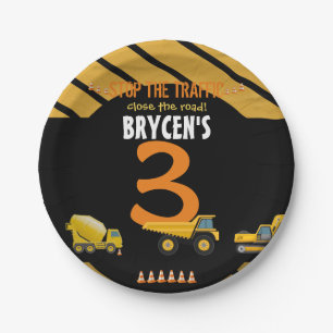 Papier voor 'Birthday Dump Truck Party' voor bouw Papieren Bordje