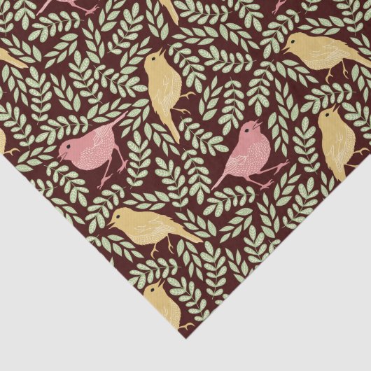 Papier voor botanische afdruk van vogels (Detail)