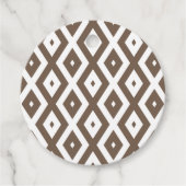 Papier voor bruin en wit diamant bedankjes labels (Voorkant)