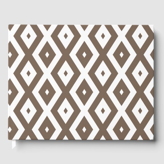 Papier voor bruin en wit diamant gastenboek (Voorkant)