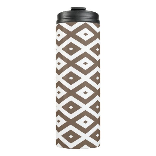 Papier voor bruin en wit diamant thermosbeker (Voorkant)