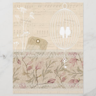 papier voor crème en paling (Floral Scrapbook)