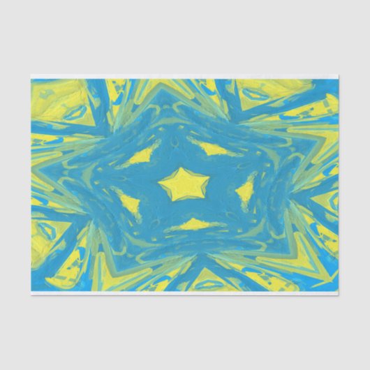 Papier voor de blauwe en gele sterren (Voorkant)