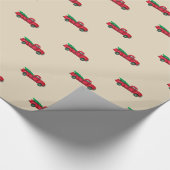  papier voor de rotzooi met rode kerstbomen (Hoek)